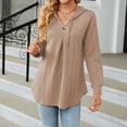 thumbnail image 4 of WXLWZYWL Trendy Sweatshirts For Women 2023 Women'S New V-Neck Button Drawstring Long Sleeved Loose Tops Sweater, 4 of 4