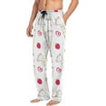 thumbnail image 4 of Men's Pajama Pants with Pockets Sleepwear Lounge Pants Stretch Casual Cute Giraffe and Strawberry, 4 of 6