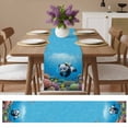 thumbnail image 4 of Abstract Funny Panda Diving Coral Table Runner 13x48in Non-Slip Cotton Linen Table Runners, Marine Undersea World Dresser Scarves TableRunner for Dinner Kitchen Dining Wedding Party, 4 of 9