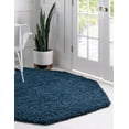 thumbnail image 7 of Unique Loom Solid Shag Collection Area Rug (4' 1" Octagon Sapphire Blue/Navy Blue), 7 of 7