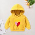 thumbnail image 2 of KPOPLK Toddler Baby Fleece Loose Hoodie Fall Winter Kids Sweatshirt Long Sleeve Cute Print Drop Shoulder Pullovers Top Clothes Yellow Size 18-24 Months, 2 of 7