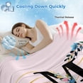 thumbnail image 3 of Love Mom Cooling Blanket, Lightweight Breathable Summer Throw Blanket with Double Sided Cold Effect, Blue Pink Spring Floral Botanical Picnic Beach Blankets Bed Sheet for Hot Sleepers 50"x60", 3 of 8
