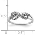 thumbnail image 3 of 925 Sterling Silver Diamond Infinity Ring, 3 of 7