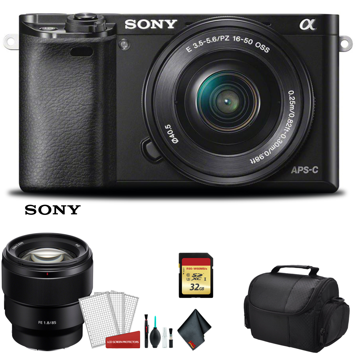Sony Alpha a6400 Mirrorless Digital Camera with 1650mm Lens + FE 85mm