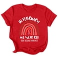 thumbnail image 5 of FUZHIQ Women's R.E.D. Remember Everyone Deployed Crewneck T-Shirt Patriotic American Flag Star Print Contrast Short Sleeve Casual Graphic Tee for RED Friday Military Support,S, 5 of 5