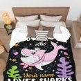 thumbnail image 2 of COW BLANKET Custom Just A Girl Who Loves Sharks Blankets Gifts for Kids Adult On Bed Sofa,Personalized Premium Flannel Blankets for Birthday Christmas Thanksgiving All Season Use 60''''x 80'''' -L, 2 of 6