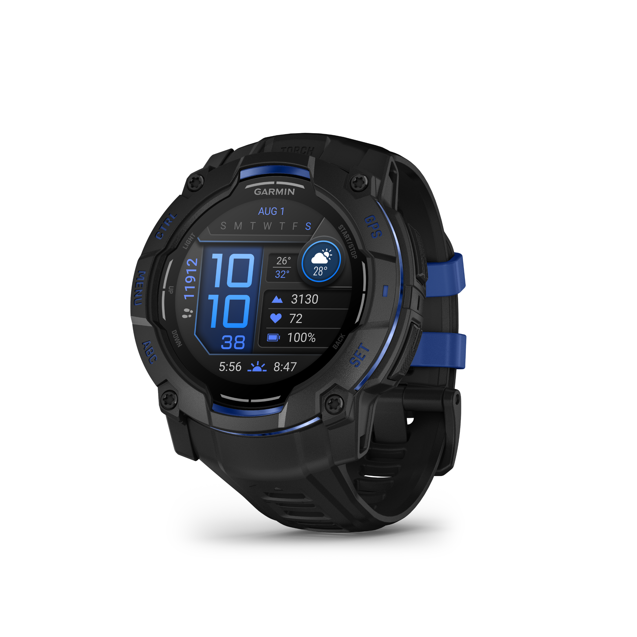 GARMIN Instinct GPS Black Fiber-Reinforced Polymer Case with Black Watch Band, 1 Pack