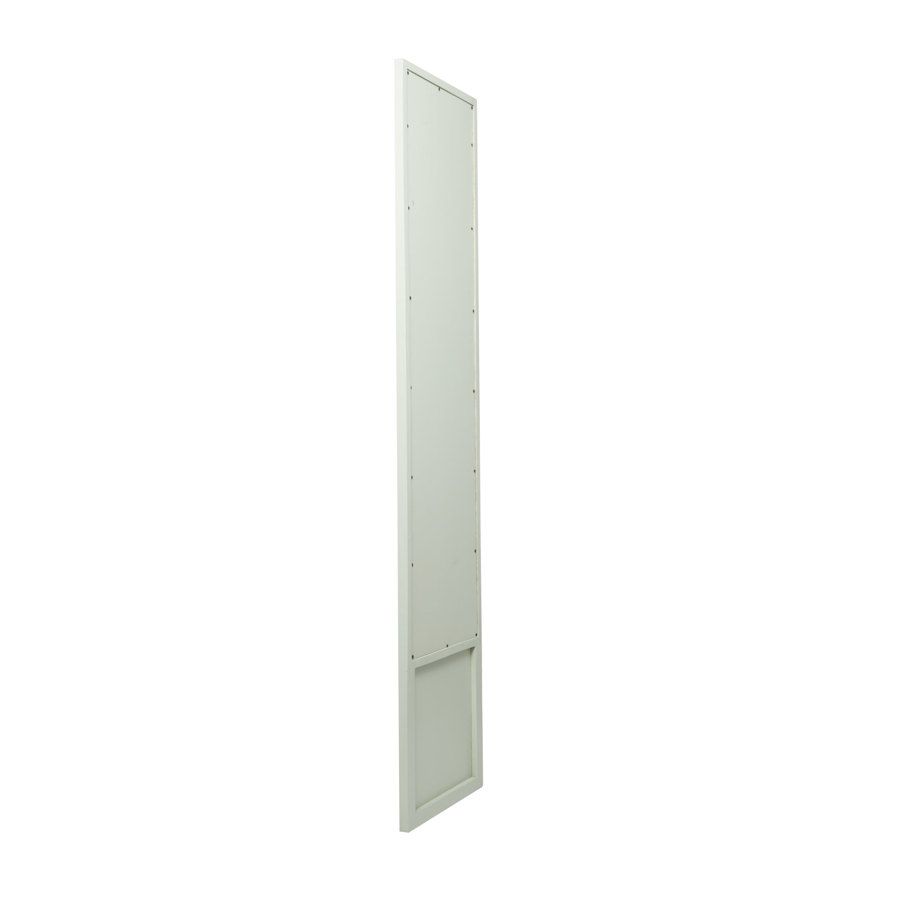DecMode 44" x 72" Green Wood Hinged Foldable Partition 3 Panel Room Divider Screen with Window Pane Style Mirror, 1-Piece