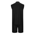 thumbnail image 4 of Miqool Mens Summer Beach Outfits 2 Piece Shorts Sets Sleeveless Lace-Up Shirts and Shorts Set Sweatsuit Track Suits with Pockets, 4 of 5
