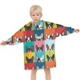 thumbnail image 3 of Boston Terrier Blanket Hoodies for Kids 6-13YR Oversize Wearable Blanket Hoodies for Boys Girls Teens, 3 of 7