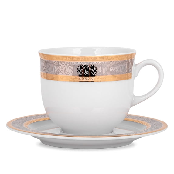 Porcelain Cup for Mocha Cappuccino Tea and Coffee 9.13 fl oz (270 ml) Royal Dinner Porcelain Tea Cup and Saucer Set Pretty Tea Cup with Matching Saucer