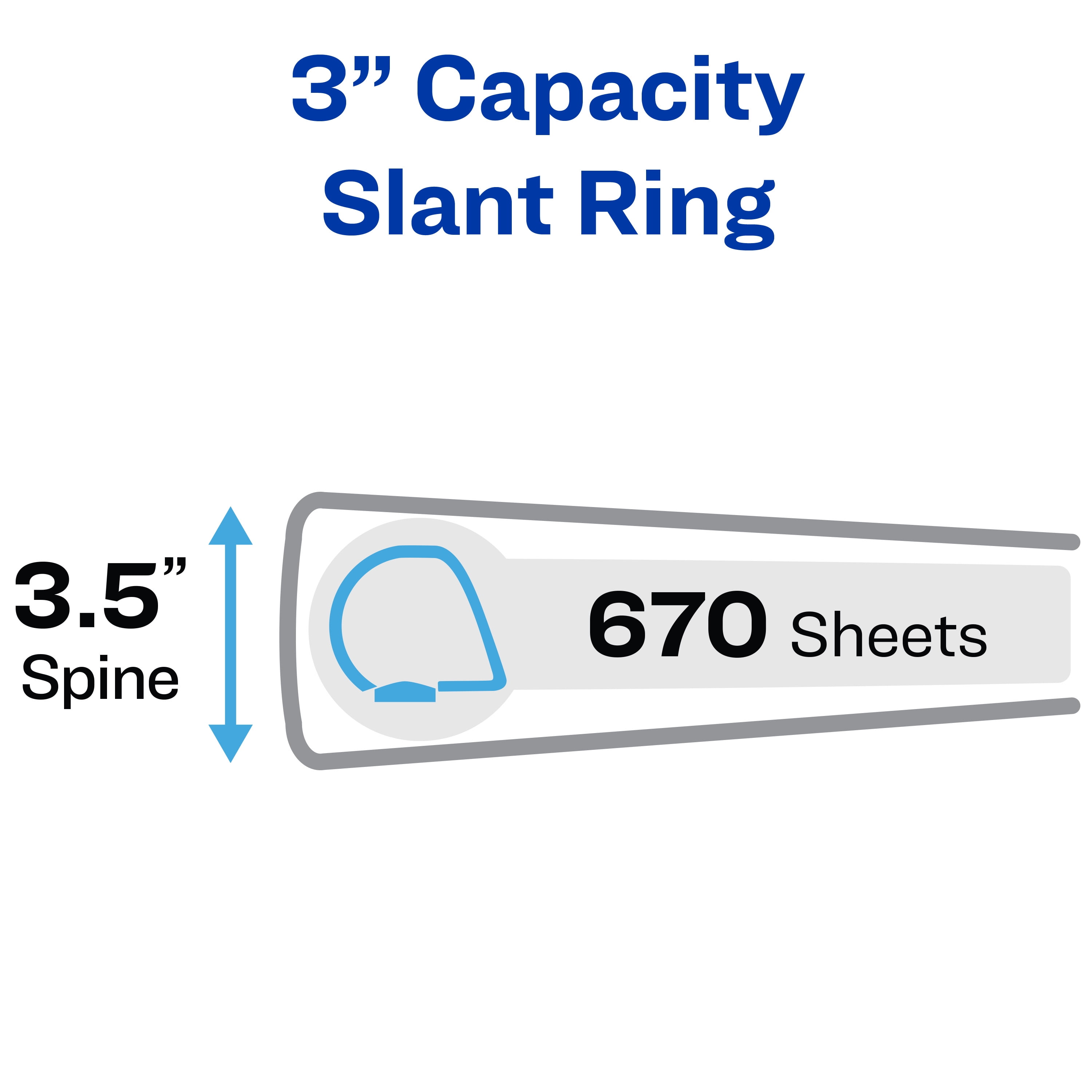 Avery 3" Heavy-Duty View 3 Ring Binders, White, 4 Pack (79745)