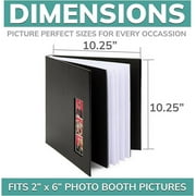 pbf Scrapbook Photo Album, Guest Book with Photo Insert, Black Scrapbook with Plastic Sleeves & Black Pages, Scrapbook Album for 2x6 Photo Strips, Memory Book, Wedding Scrapbook
