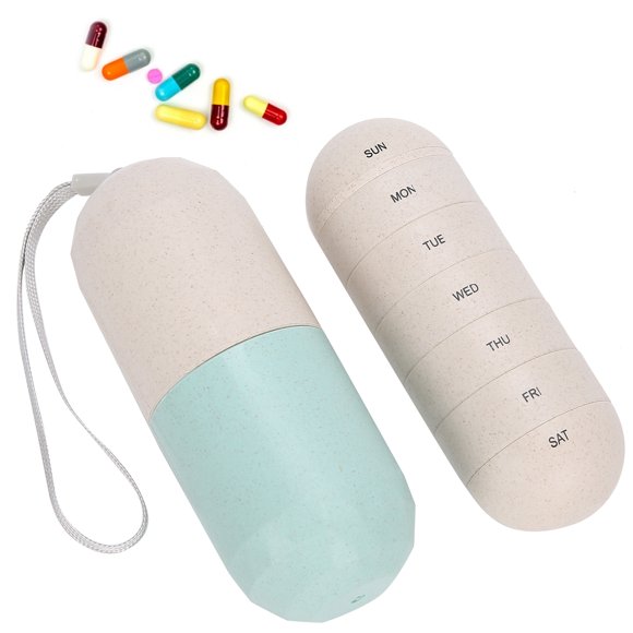 Weekly 7 Day Pill Organizer, 7 Day Pills Case Travel Portable Pills Organizer Weekly Shape Medicine Case Weekly Pill Organizer Daily Pill Cases Pill Box 7 Day Pill Box Weekly Pill