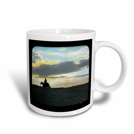 - 3dRose Indian Rider in Sunset Horizon in the American Southwest, Ceramic Mug, 15-ounce