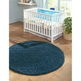 thumbnail image 1 of Unique Loom 3128126 8 Pi. 2 Po. x 8 Pi. 2 Po. Solide Shag Tapis Rond&44; Bleu Marine, 1 of 2