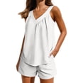 thumbnail image 2 of yievot Womens Pajamas Set Soft Sleeveless V Neck Tank Top and Shorts Lounge Sets 2 Piece Sleepwear Loungewear, 2 of 7