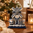 thumbnail image 5 of syligr Wooden Christmas House Ornament, Gingerbread Windmill House Christmas Tabletop Decoration for Mantel Shelf, Holiday Home Decor for Office, Party Gift, 6Inch, Blue, 5 of 7