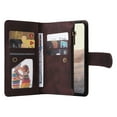 thumbnail image 4 of SaniMore Case for Google Pixel 7A 6.1" 2023, PU Leather Zipper Wallet Cover [RFID Blocking] Card Slot Magnetic Clsap Flip Folio Wrist/Crossbody Strap Kickstand Full Protective Cover, Brown, 4 of 17