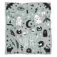 thumbnail image 5 of Halloween Blanket,Cute Kawaii Ghost Skeleton Goth Occult Creepy Witch Pumpkin for Women,Halloween Flannel Fleece Throw Blanket for Home Living Room Bed Chair Decor Blue 60"x50", 5 of 5