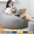 thumbnail image 2 of Lazy Sofa Cover Large Bean Seat Bag Chair Sofa Cover Comfortable Outdoor Cloth Pouf Puff Couch Tatami Living Room Beanbags GRAY, 2 of 3