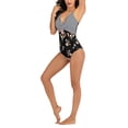 thumbnail image 3 of Aayomet Swim Suits for Women 2024 With Cutout Back And Lace Design For Flattering And Fashionable Fit (Dark Gray, S), 3 of 5