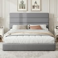thumbnail image 4 of Amolife Full Size Storage Platform Bed Frame with 4 Drawers & Upholstered Velvet Slat Headboard, Grey, 4 of 12