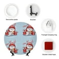 thumbnail image 4 of Cauagu merry Christmas rabbit Print Bone China Decorative Plate, Wall Mount Plate Holiday Decor Decorative Ceramic Plates with Stand Elegant Household Plates Decorative-7in, 4 of 6