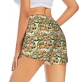 thumbnail image 2 of Uemuo Doodle Owls Pattern Women's Athletic Shorts High Waisted Running Shorts with Liner Pockets Gym Elastic Workout Shorts-Medium, 2 of 9