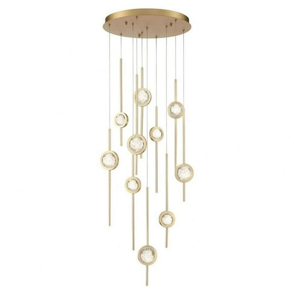 Modern Ten Light Chandelier-Brass Anodized Aluminum Finish Bailey Street Home 79-Bel-4534002