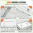 thumbnail image 3 of VEVOR Live Animal Cage Trap, 24" x 8" x 8" Humane Cat Trap Galvanized Iron, Folding Animal Trap with Handle for Rabbits, Stray Cats, Squirrels, Raccoons, Groundhogs and Opossums, 3 of 9