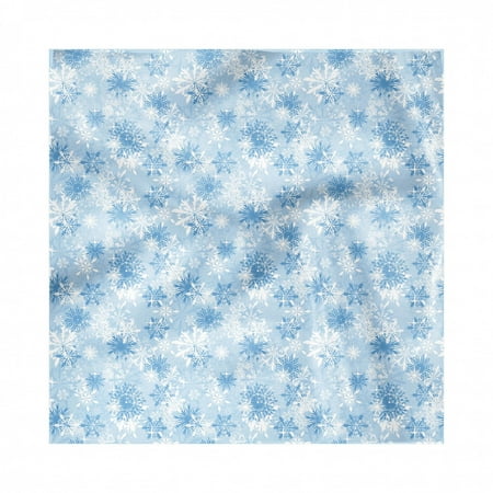 

Snowflake Decorative Napkins Set of 4 Winter Holiday Illustration Christmas Snowflakes on Abstract Background Satin Fabric for Brunch Dinner Buffet Party 12 x 12 Blue White by Ambesonne