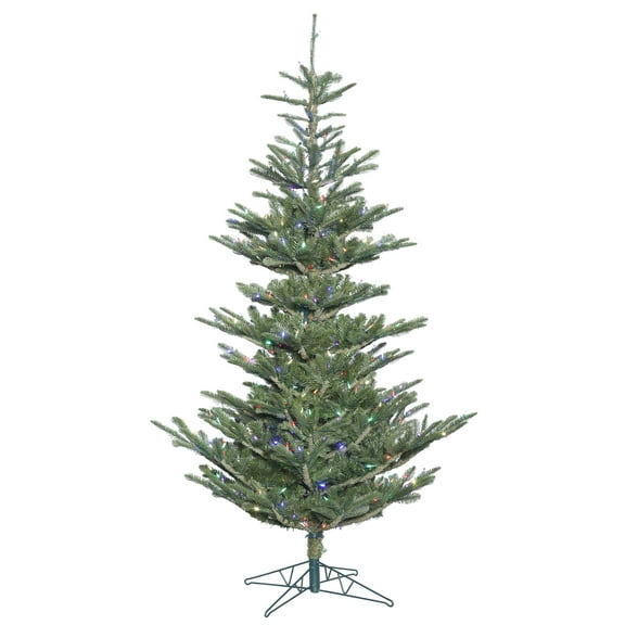 Vickerman 6' Alberta Spruce Artificial Christmas Tree, Multi-colored Dura-Lit LED lights - Faux Christmas Tree - Seasonal Indoor Home Decor
