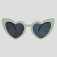 thumbnail image 2 of Active Women's Vibrant Heart-Shaped Fashion Sunglasses UV400 Protection- Green Frame - Gray Lens, 2 of 4