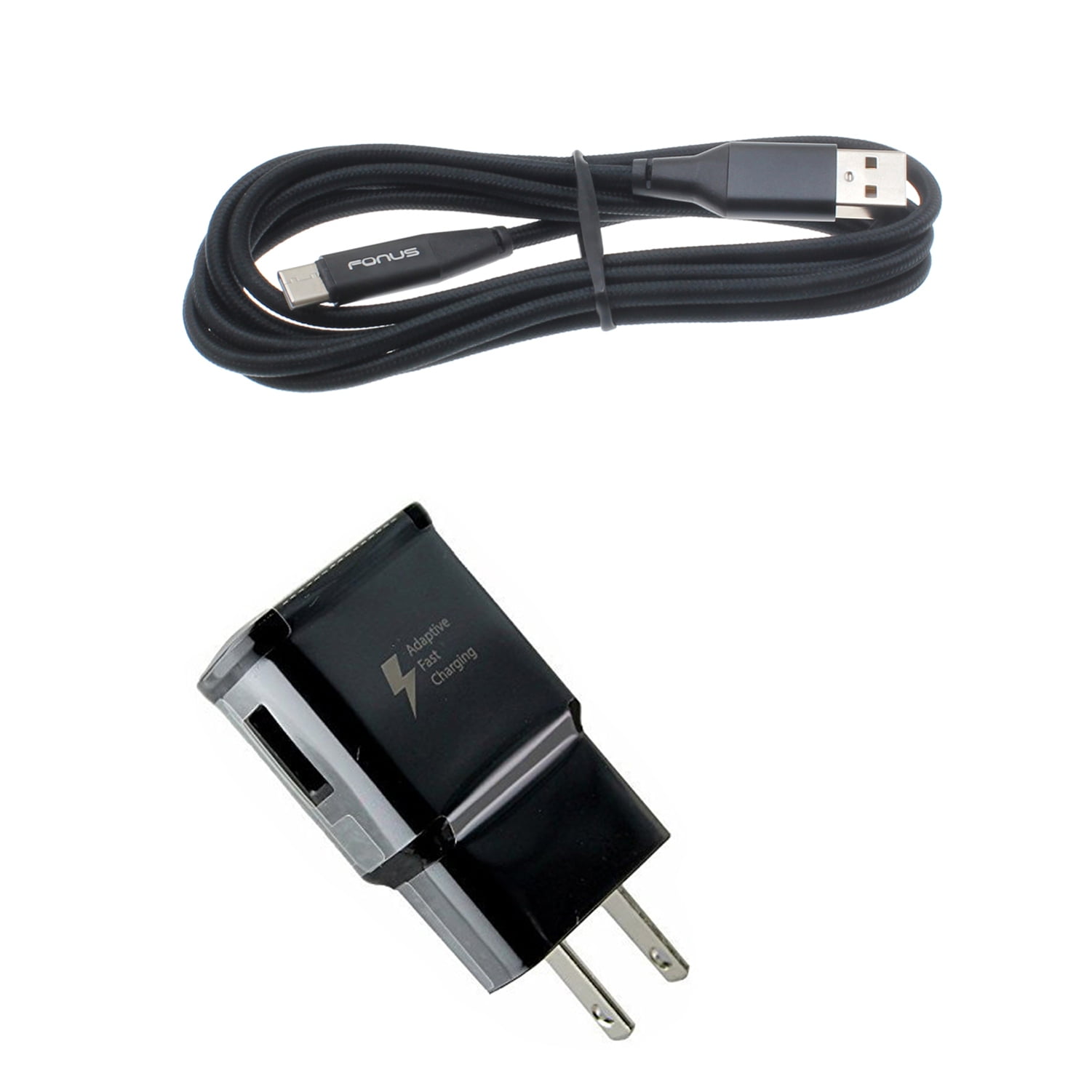 USB Type-C Home Travel AC Charger with Extra USB Port Black Compatible with Coolpad Legacy