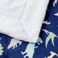 thumbnail image 4 of Kids Ultra-Soft Micromink Sherpa Blanket - Throw, Dinosaur Squad, 4 of 6