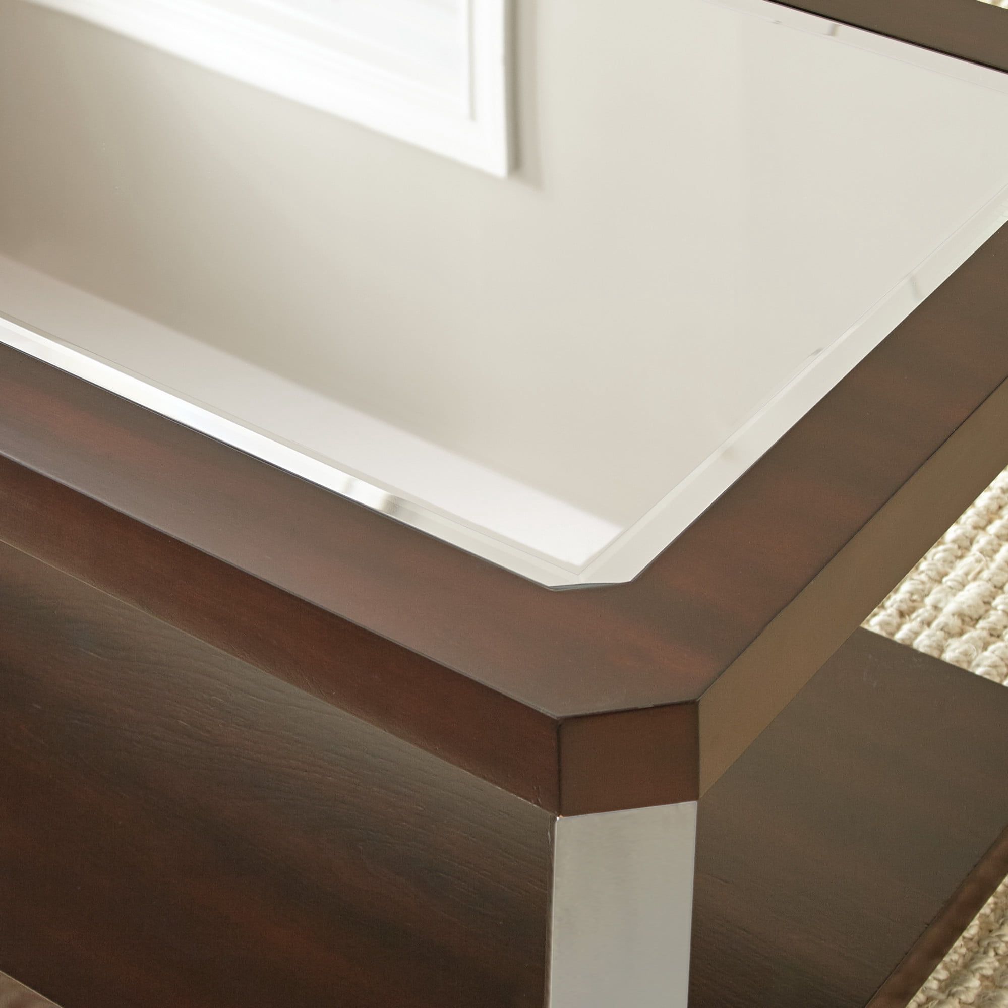 Steve Silver Truman Mirror Top End Table, Espresso Chocolate