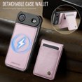 thumbnail image 5 of Magnetic 2 in 1 Detachable for iPhone Air, Case with Card Holder, for Women Men PU Leather RFID Blocking Flip Kickstand Credit Slots Slim Phone Cover for iPhone Air, Pink, 5 of 12