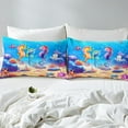 thumbnail image 4 of Erosebridal Marine Seahorse Sheet Set Twin,Ocean Animal Bedding Sets Twin Size,Teenager Bedroom Decor,Breathable,3pcs, 4 of 7