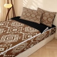 thumbnail image 2 of Erosebridal Gothic Aztec Zipper Queen Comforter Set with Fitted Sheet and 2 Pillowcases, Southwestern Rhombus Zipper Bedding Set, Cocoa Ivory, Black Reversible, 2 of 7