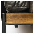 thumbnail image 3 of Mercana Colburne II 96" Brown Leather Three Seater Sofa with Black Iron Feet, 3 of 4