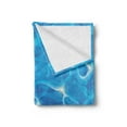 thumbnail image 2 of Aqua Soft Flannel Fleece Blanket, Realistic Vivid Illustration of Water Texture Freshness Ocean Pool Surface Waves, Cozy Plush for Indoor and Outdoor Use, 60" x 80", Blue Aqua White, by Ambesonne, 2 of 5