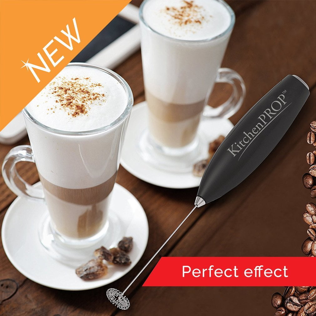 Latte Silver Electric Milk Frother Automatic Foam Maker for Coffee Matcha Hot Chocolate 2 pcs Set Steinless Steel Handheld Electric Frother Cappuccino