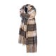 thumbnail image 4 of Bufanda cálida para mujer, tipo chal grande, ideal para el invierno. Bufanda gruesa de punto con estampado de cuadros marrones y blancos. Manta cálida para el cuello con flecos, suave y ligera. Unise, 4 of 4