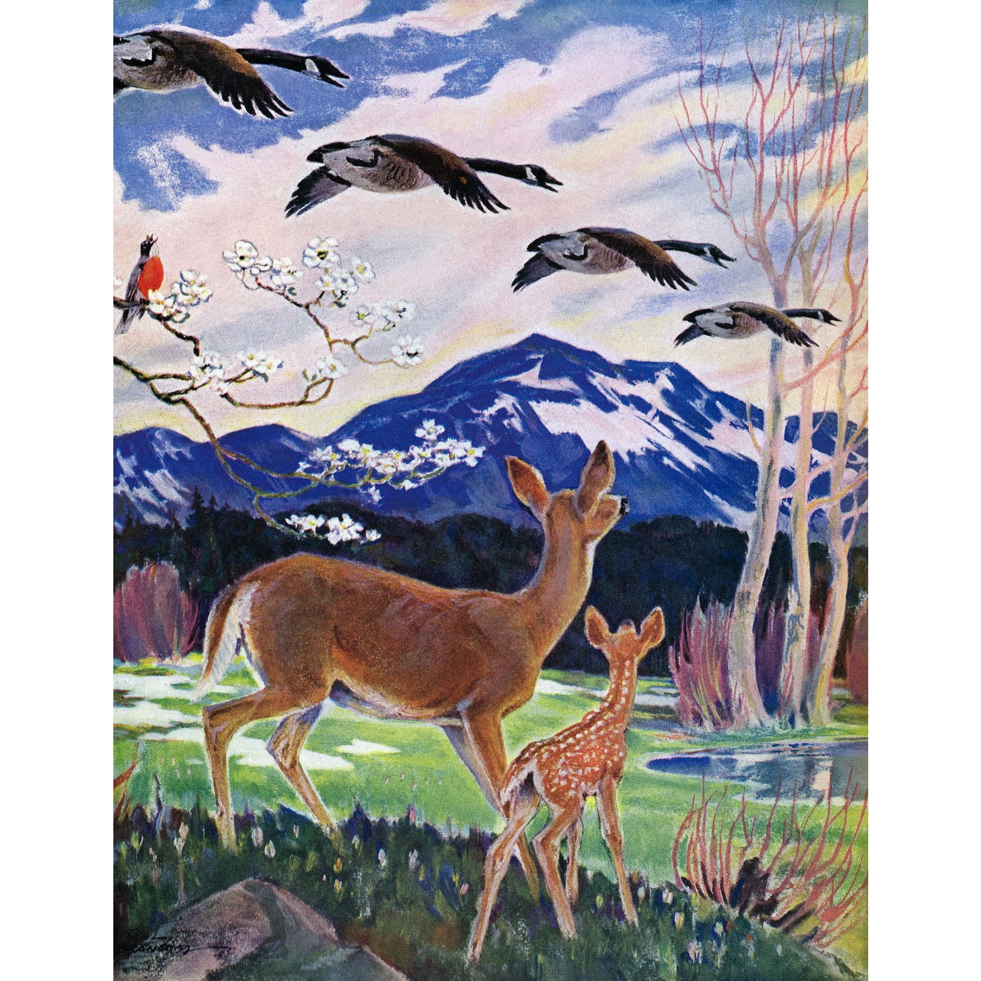 "Spring Meadow" Painting Print on Wrapped Canvas