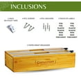 thumbnail image 6 of Convenian 2 in 1 Bamboo Foil and Plastic Wrap Organizer, Plastic Wrap Dispenser with Cutter, Compatible with 12 Roll for Plastic Wrap, Wax Paper, and Aluminum Foil Organization and Storage, 6 of 7