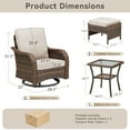 thumbnail image 7 of Unnifurnzi 5 Pieces Patio Furniture Set-Outdoor Swivel Rocker Patio Chairs with Outdoor Ottoman Wicker Patio Furniture for Porch Balcony Deck-Brown/Beige, 7 of 7