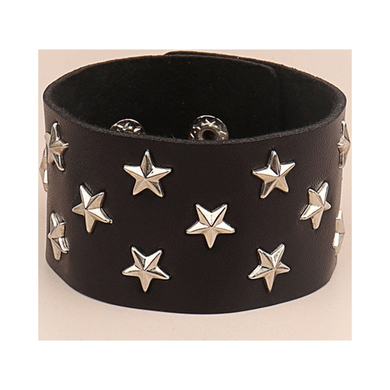 TRINGKY Spikes Rivets Studded Cuff Wrap PU Leather Punk