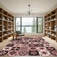 thumbnail image 2 of ODIKA 8' x 10' Machine Washable Non-Slip Area Rug, geometric floral High Traffic Rug, Pink, 996609, 2 of 7