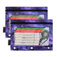 thumbnail image 2 of 2 Pack Flip Folders with Clear PVC Window Binder Pouches 3-Ring Binder Organizer for Office & Home Bats in The Night Sky, 2 of 6